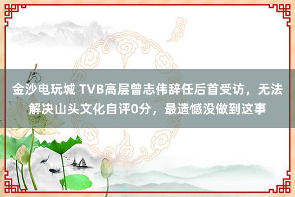金沙電玩城 TVB高層曾志偉辭任后首受訪,無法解決山頭文化自評0分,最遺憾沒做到這事